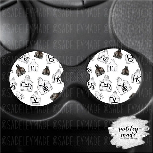 Neoprene Cow Tags Coasters