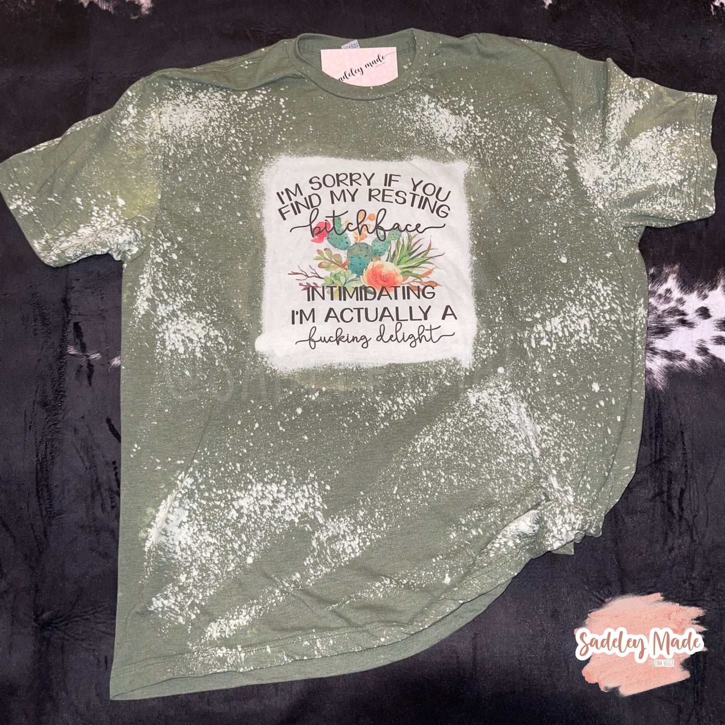 Green RBF Cactus Bleached Tee