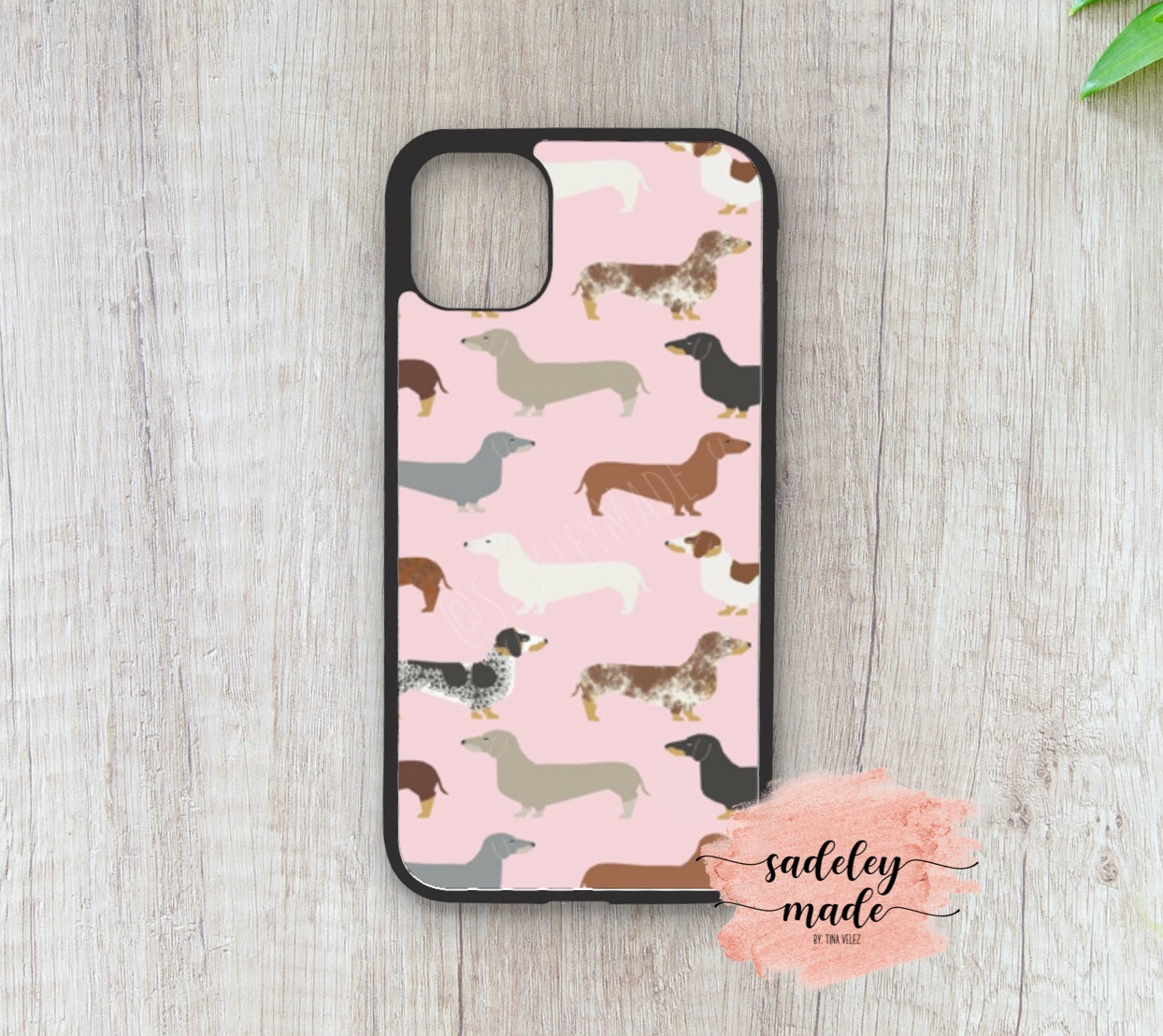 Pink Daschund iPhone Case