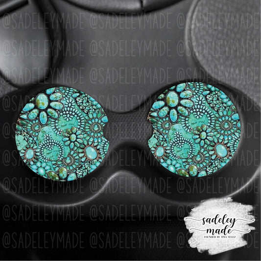 Neoprene Turquoise Stones Coasters