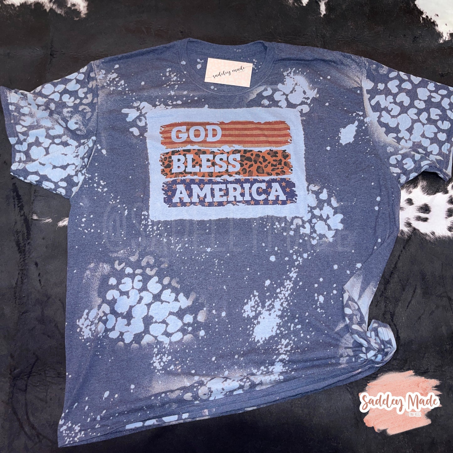 Leopard Americana Navy Bleached Tee