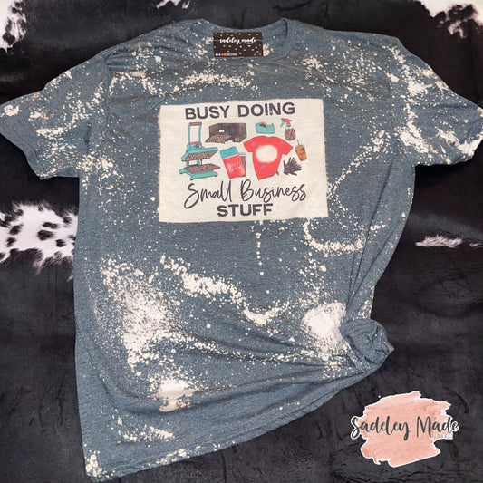 Dark Gray ‘Small Business Stuff’ Bleached Tee