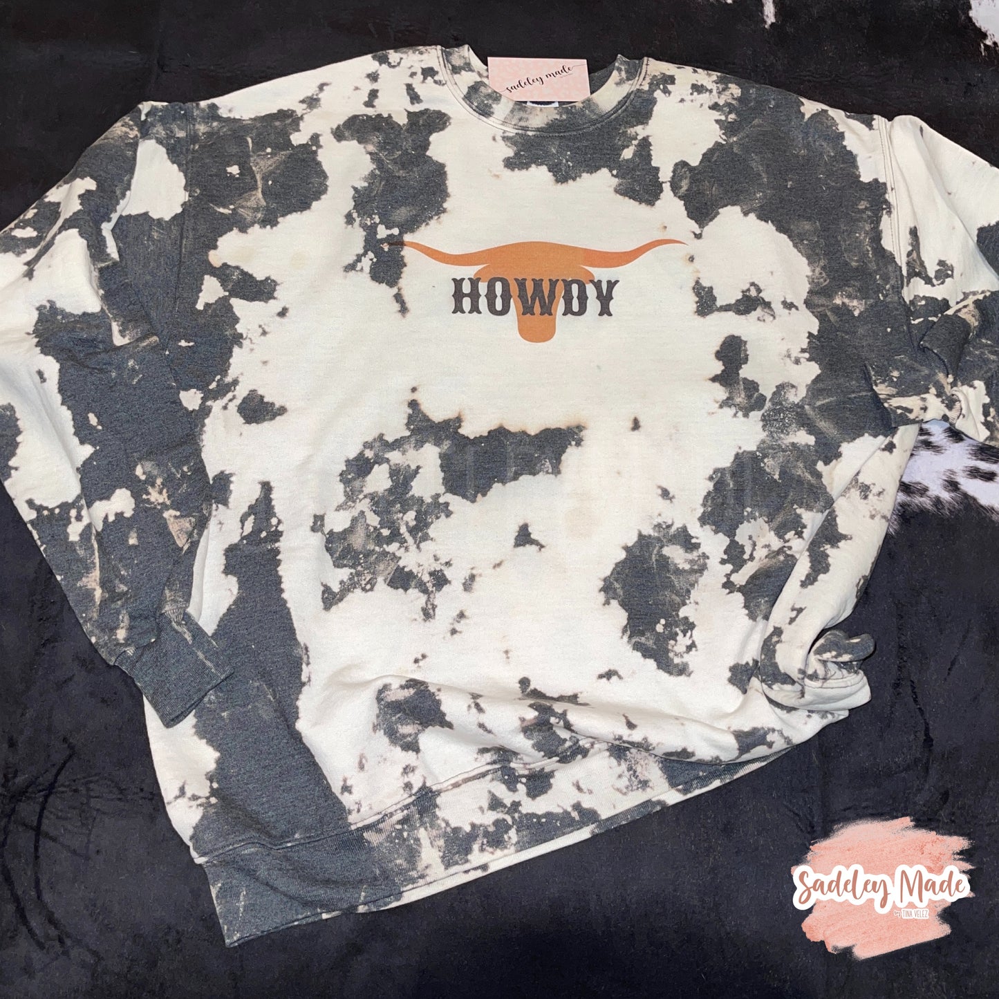 Howdy Longhorn Bleached Sweatshirt