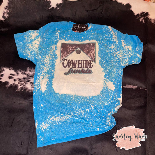 Turquoise ‘Cowhide Junkie’ Marlboro Bleached Tee