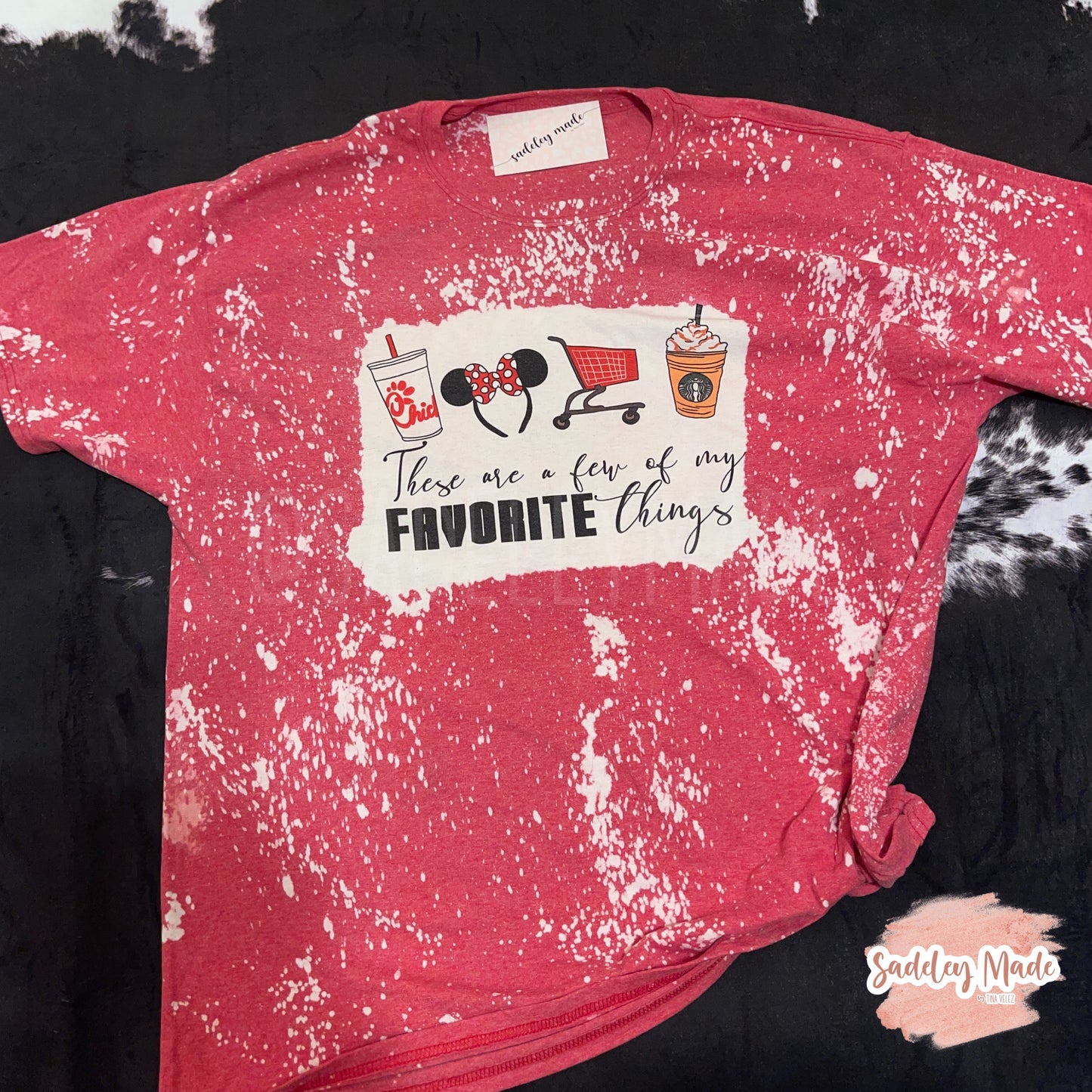 Favorite Things Red Bleached Tee