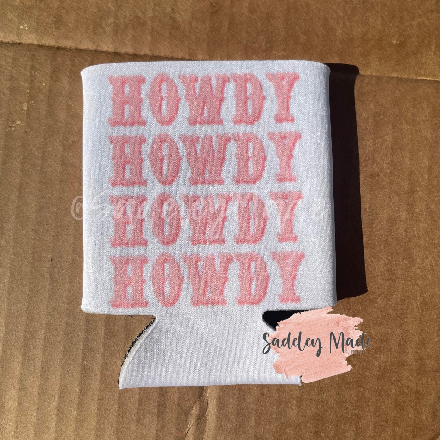 Pink Howdy Koozie