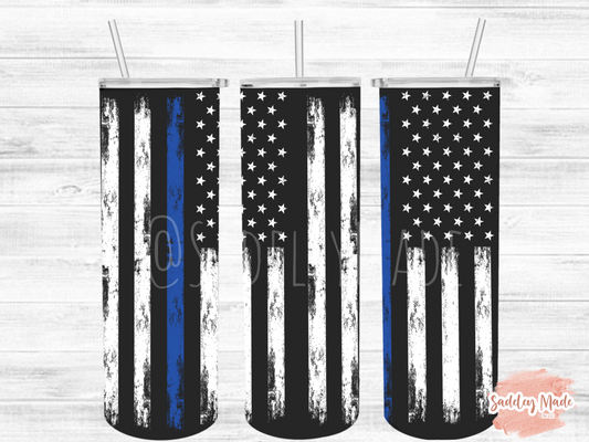 Thin Blue Line 20oz. Skinny Tumbler