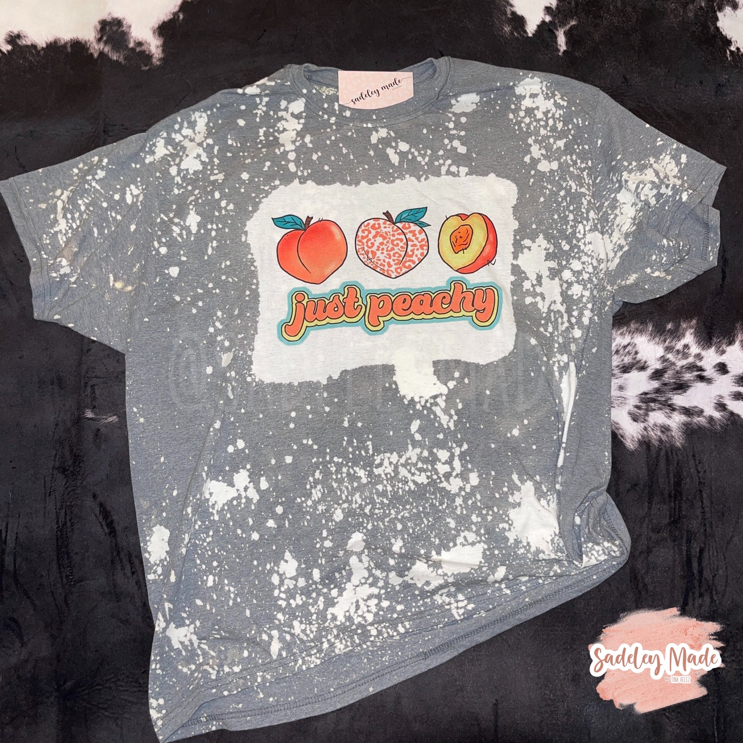 Peachy Gray Bleached Tee