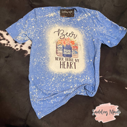 Royal Blue ‘Beer Never Broke My Heart’ Bleached Tee