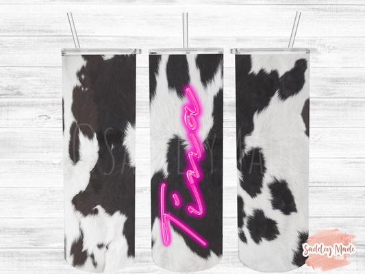 Neon Personalized Cowhide 20oz. Skinny Tumbler