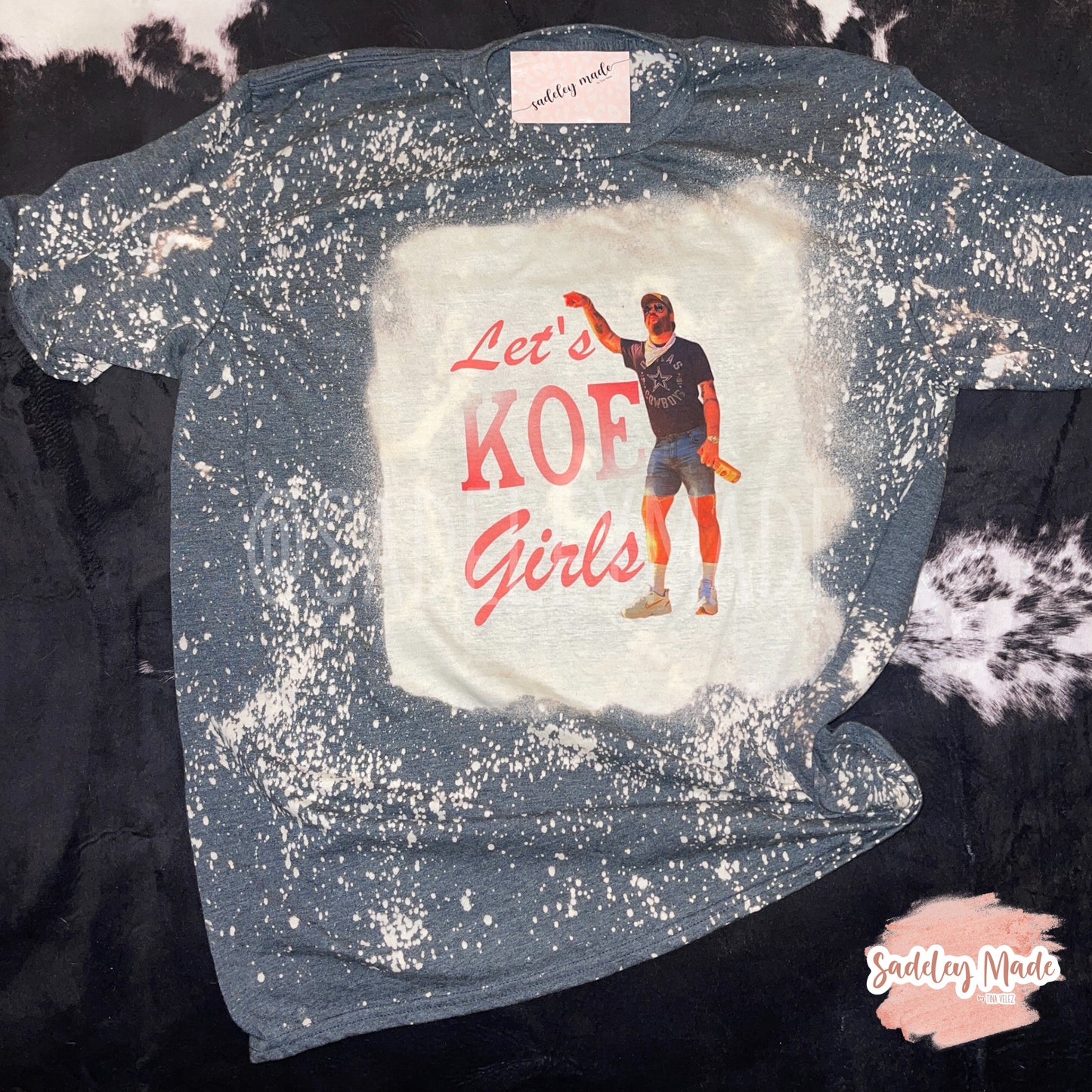 Let’s Koe Girls Dark Gray Bleached Tee