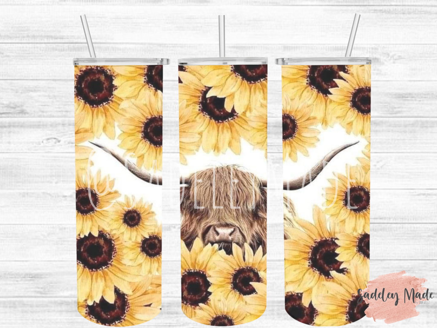 Sunflower Highland 20oz. Skinny Tumbler