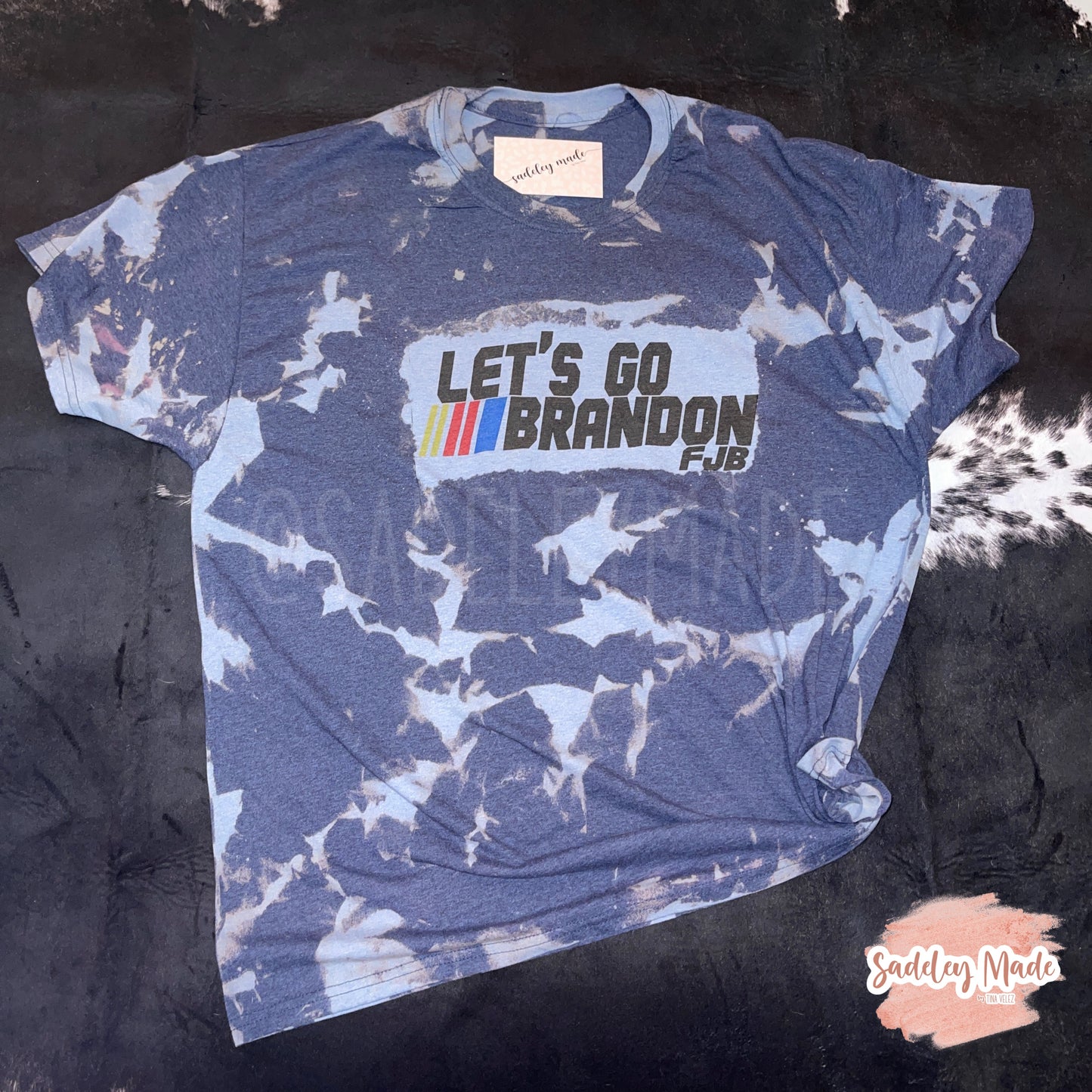 Let’s Go Brandon Navy Bleached Tee