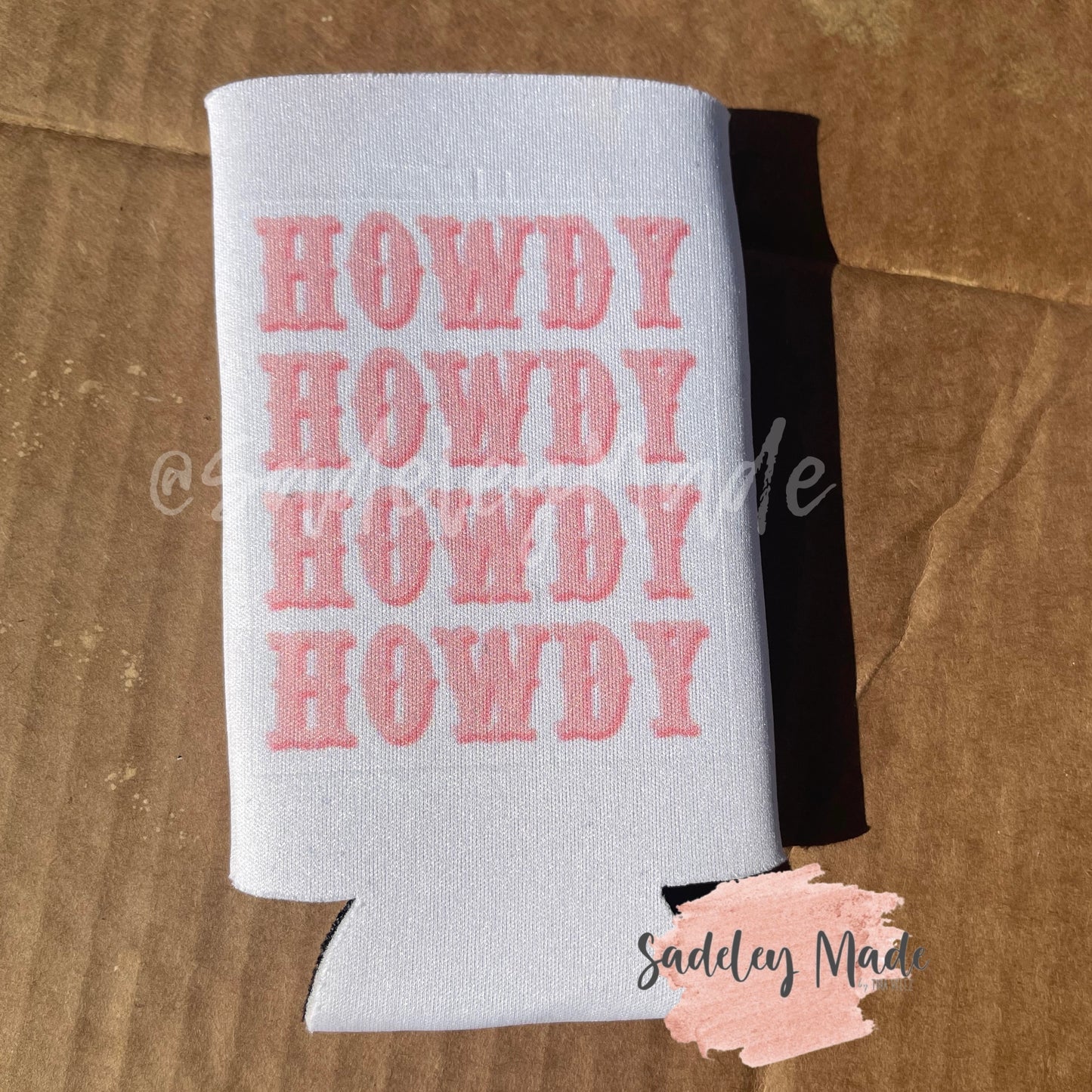 Pink Howdy Koozie