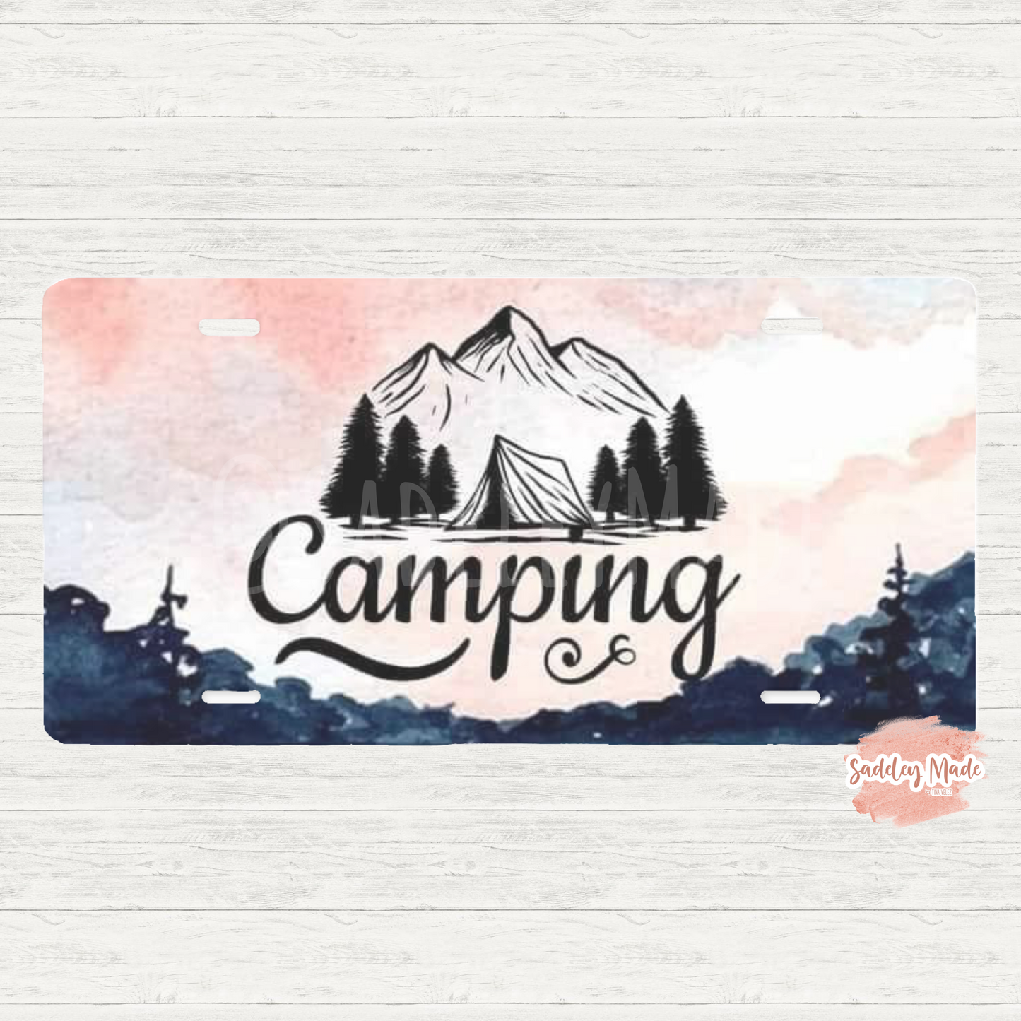 Camping License Plate